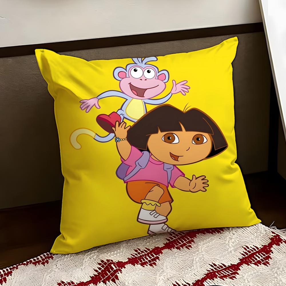 Anime cute DDora the EExplorer Cushion Cover Reversible Soft Durable Pillow Cover Home  Car MultiScene Use for Daily Comfort