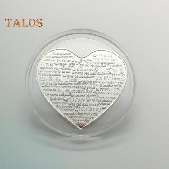 Lucky Love Commemorative Coin Creative Shape Double-sided Design Romantic Elements Valentine's Day Challenge Coin