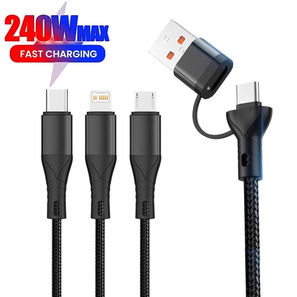 2-in-3 USB Fast Charging Cable Type C Usb Micro For iphone Samsung Huawei Xiaomi Multi Port Multiple Charging Wire