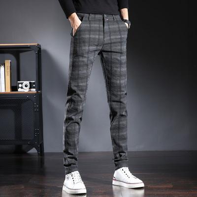 Men's Spring and Autumn Pants New Trendy Korean Edition Business Vintage Slim Fit Elasticity Straight All-match Trousers