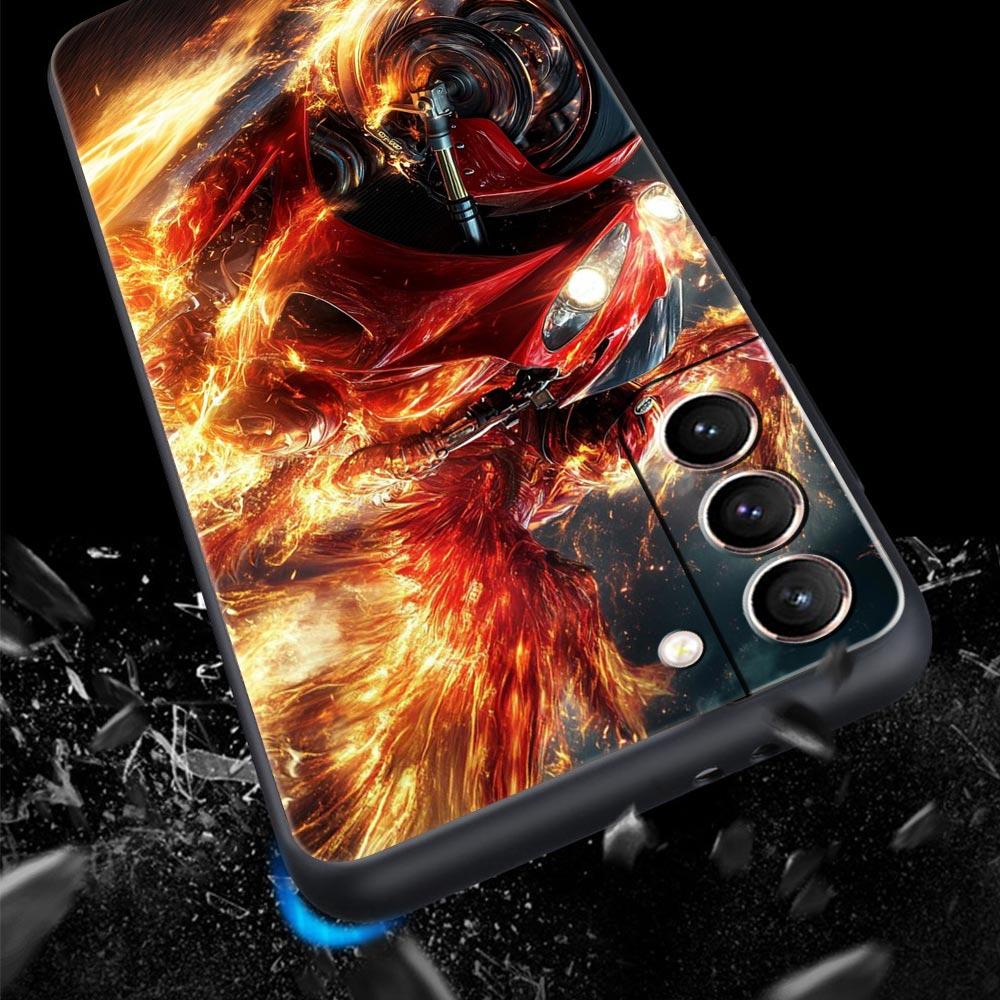 Motorcycle Phone Case for Samsung Galaxy S26 S25 S24 S23 S22 S20 S21 FE Ultra S25 Edge Plus 5G Soft TPU Cover Fundas Capas Bags