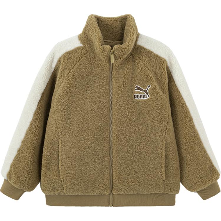 PUMA Kids Top T7Sportstyle SHERPA FLEECE Sand Khaki Kids 353424105203-50401 110