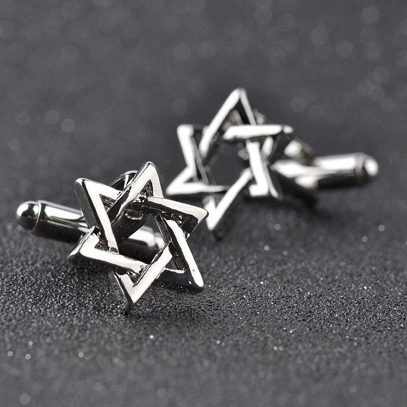 1pair=2pcs Fashion Chanukah Cufflinks Cheap Hanukkah David of Star Cufflink Jewish Sign Jewelry Handmade Glass Dome Mens Cuff