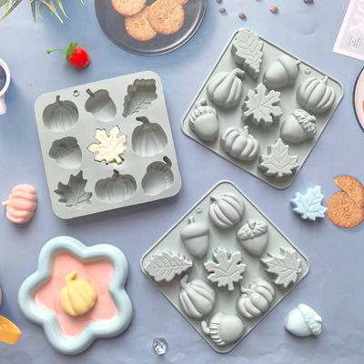 9 Ebenmäßiger Kürbis Ahornblatt Schokoladenkeks Silikonform Süßigkeiten Pudding Dessertform Kuchen Backutensilien