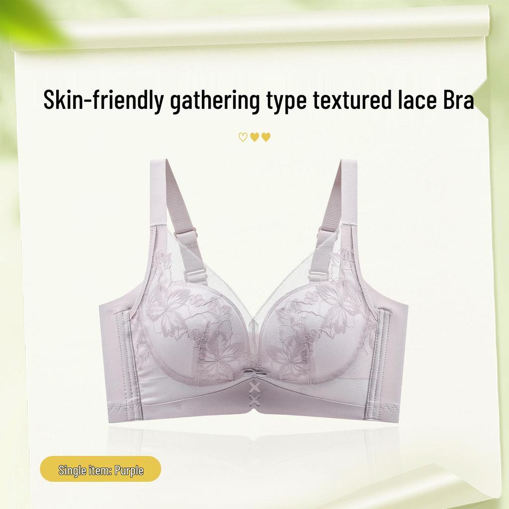 Elegant Lace Push-Up Bra for Small Busts: Back Slimming, Bust-Lifting, Anti-Sagging Design