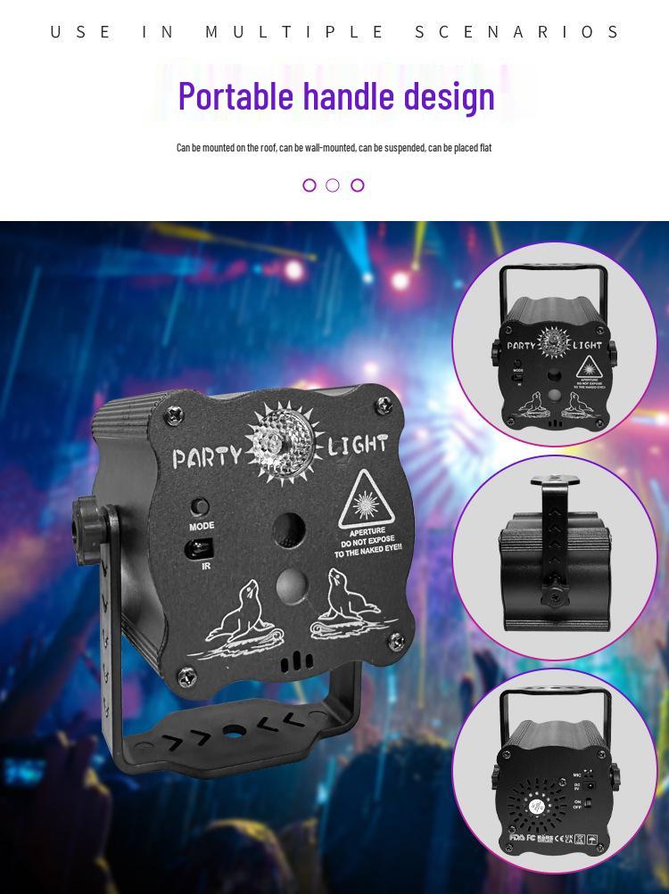 R50 Rechargeable Mini Laser Stage Light - Colorful Strobe for Parties and KTV Atmosphere