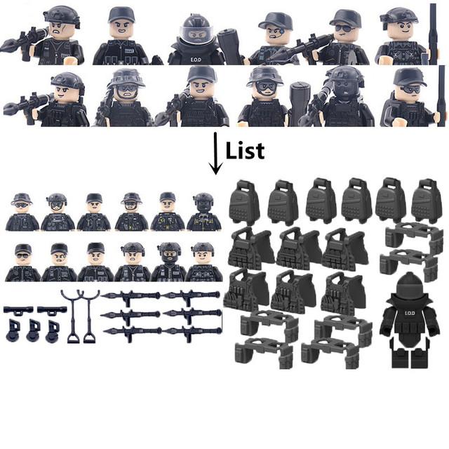 Military Special Forces MOC Building Block SWAT Ghost Commando Figures Police Soldiers Army Gun Weapons Children's Toy Gift B152