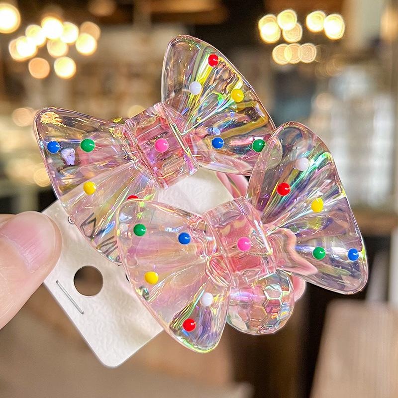 2 Pieces  New Cute Polka Dot Bow Princess Headwear Kids Elastic Hair Bands Children Hair Ropes Girls Hair Accessories