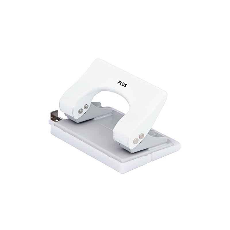 Plus Force 1/2 2-Hole Punch, 16-Sheet Capacity, PU-816A, White, 30-696