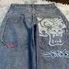 Ηλεκτρονικό Εμπόριο JNCO Τζιν Φαρδιά Εφαρμογή με Σχέδια Ανδρικά Harajuku Hip Hop 2K Casual Τζιν Φαρδύ Πόδι Χονδρική