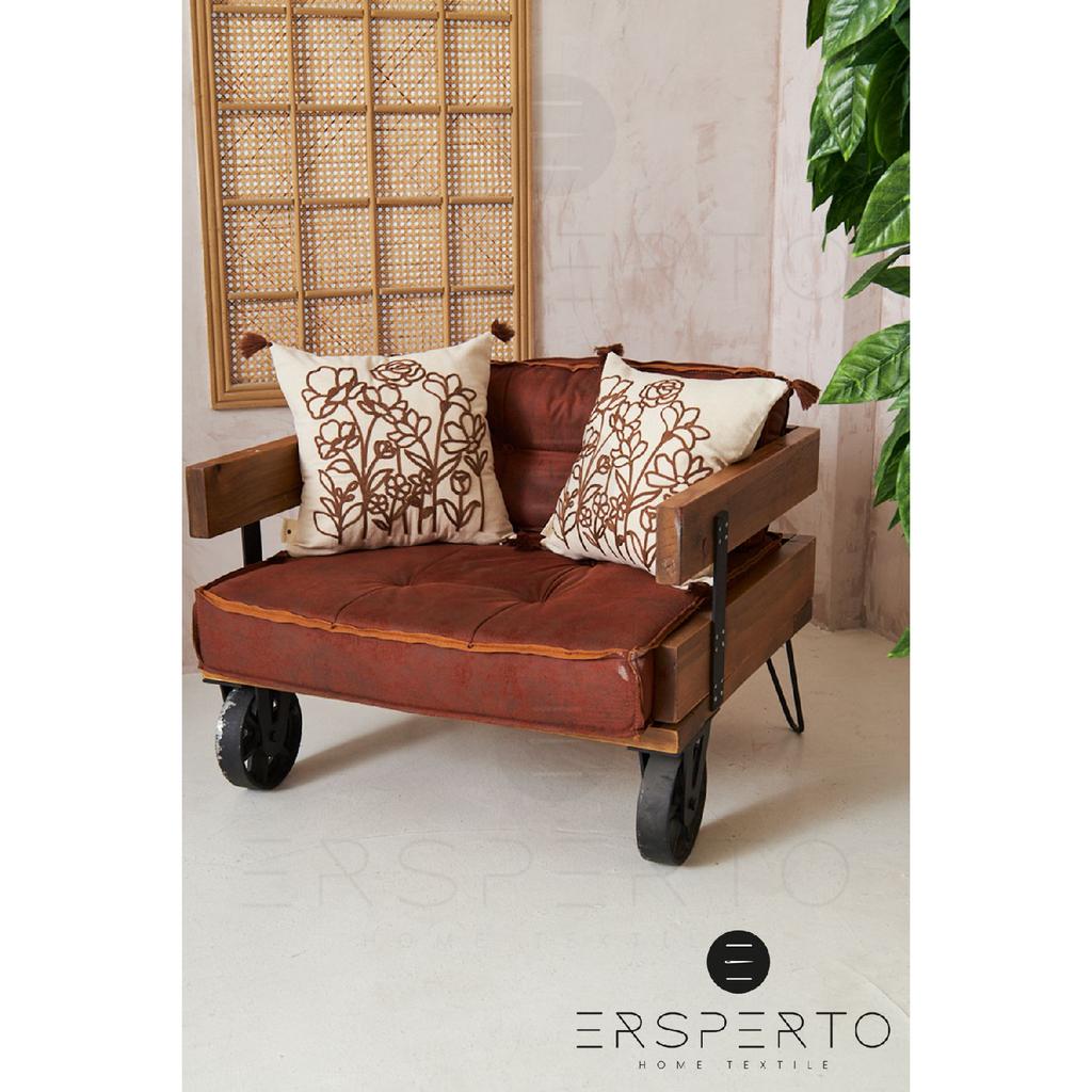 Flower Tassel Linen Decorative Throw Pillow Cover Pillow Case 1 Piece 43x43cm