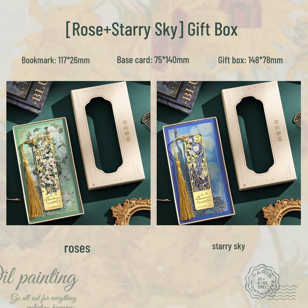 Retro Oil Painting Bookmark: Exquisite Metal Souvenir for Teacher's Day and Back-to-School Gifts