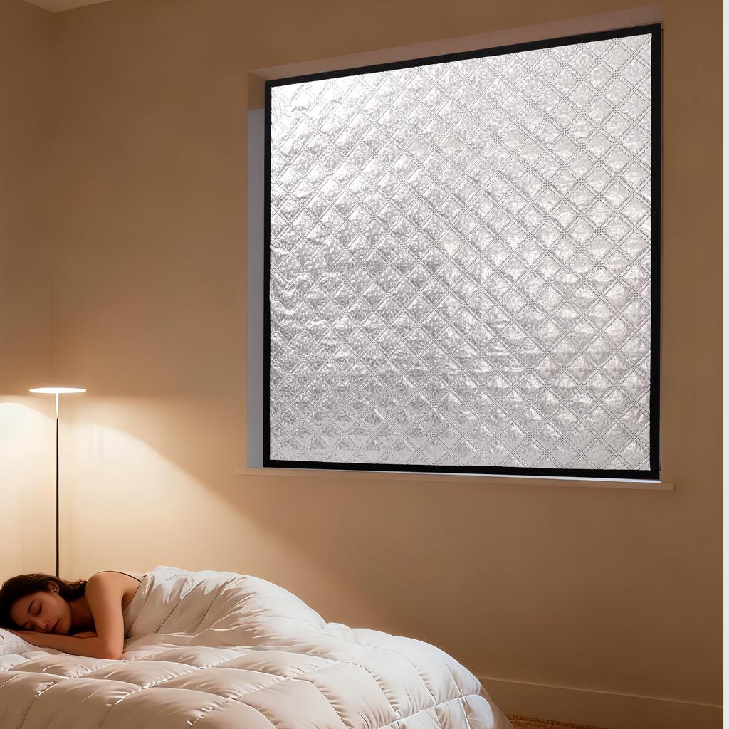 Winter-Thermo-Vorhänge mit Isolationswatte, Kälteschutz-Fensterisolierfolie, Verdickte schallisolierende und lichtundurchlässige Vorhänge