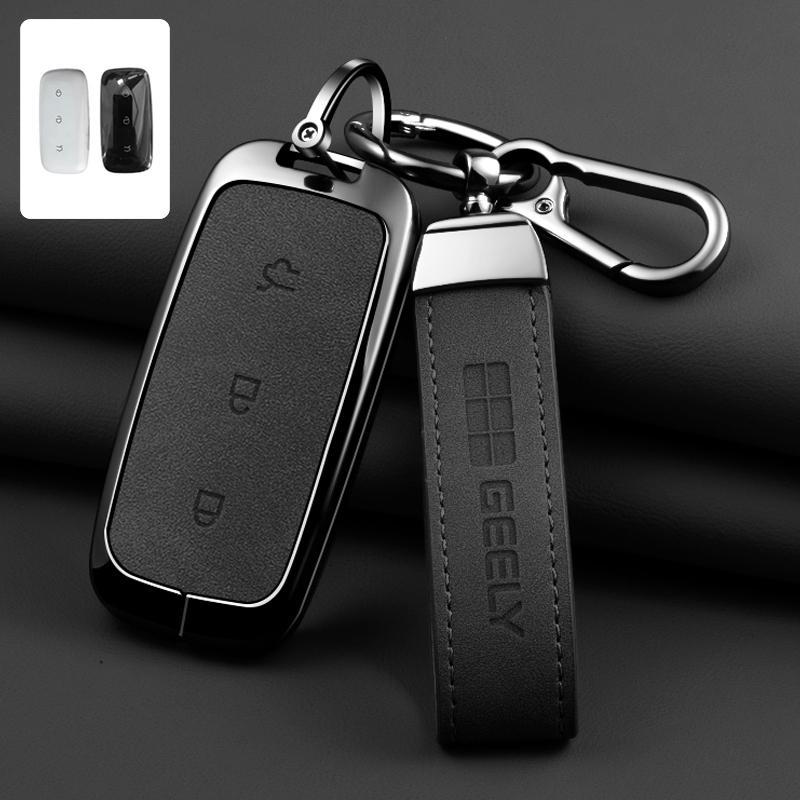 Geely Galaxy L7 EX5 E5 L6 EMI NO.1 Proton E.MAS 7 5 E8 Starry 8 Cityray Keychain Zinc Alloy Leather Car Key Case Case Key Case