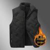 Men's Plus Size Padded Warm Vest - Velvet Lined for Autumn & Winter