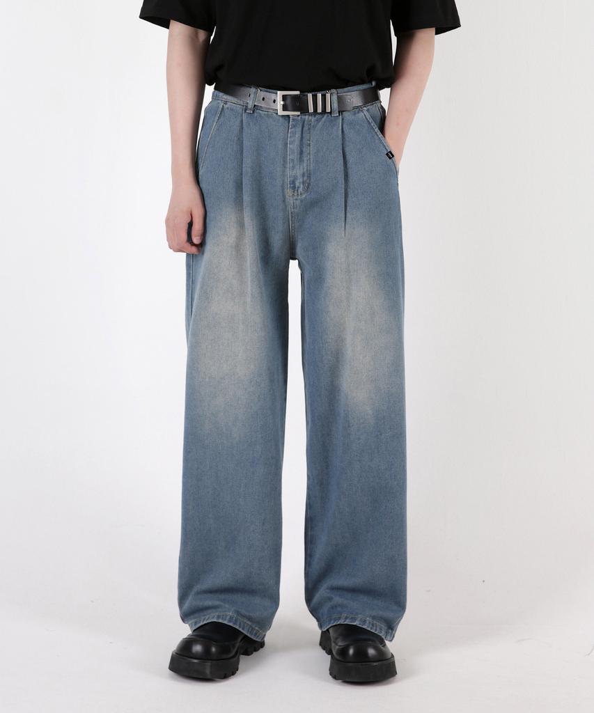 UMM One-Pleat Point Wide Half-Waist Denim Pants 4 Colors