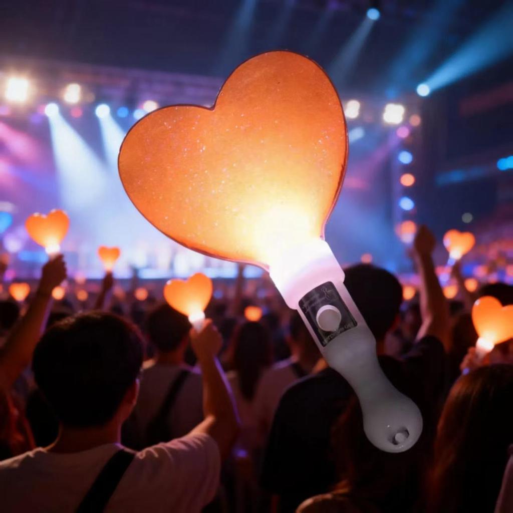 LED Heart Glow Stick for Concerts and Campus Events - Handheld Cheering Prop