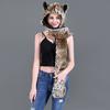 Animal Cap With Scarf Gloves Warm Hat Scarf Set Winter Plush Beanie Cap  for Men Women