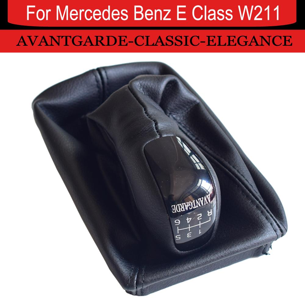 Manual 6 Speed Gear Shift Knob Lever Shifter Complete Gaiter Boot Cover For Mercedes-Benz E Class W211 S211 2003-2009 CLASSIC