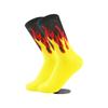 Flame Socks for Men Women Hip Hop Cartoon Fire Yellow Black Fashion Designer Sports Skateboard Cool Stuff Gift (SO23)