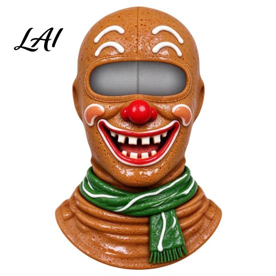 Winter Full Head Cover Christmas Face Print Ski Mask Realistic Balaclava for Men Cold Weather Women Windproof Cycling Riding Snowboarding