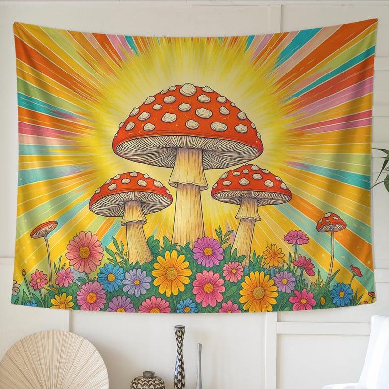 mushroom tapestry 75x100