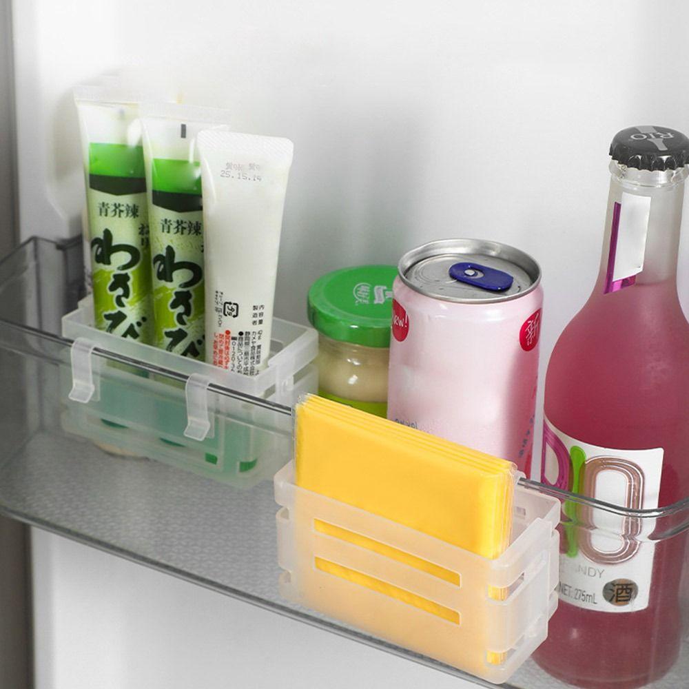 Classified Refrigerator Side Door Storage Box Clip-on Transparent Refrigerator Boxs Scalable Removable