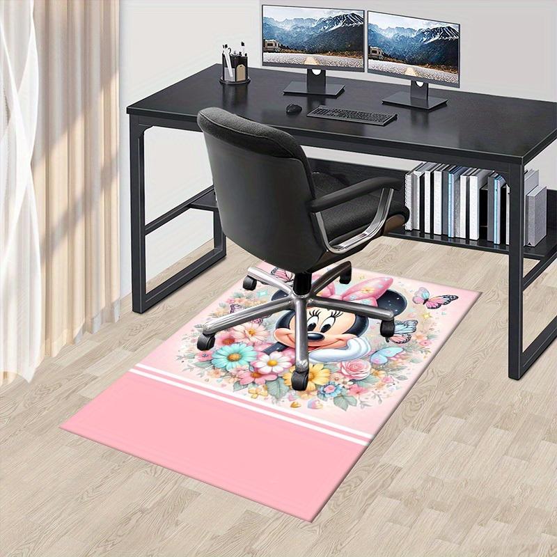 

1pcOffice Carpet, Desk Mat, Gift for Home Decor, Cute Minnie Mouse with Flowers and Butterflies, Soft and Comfortable Rug for Room 60cm by 90cm