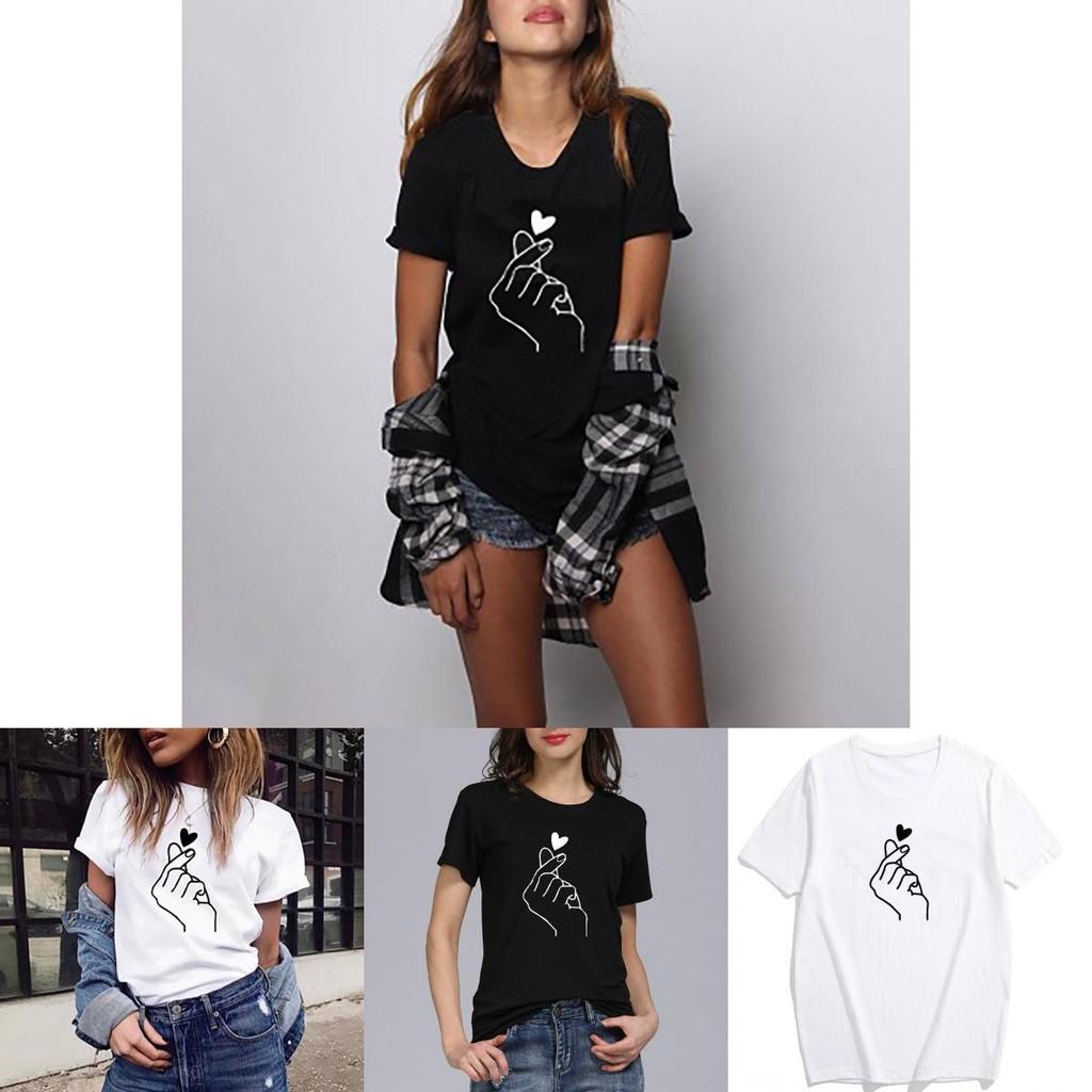 Stylish Heart Print T-shirt For Women Featuring Soft Comfortable Fabric And Casual Design