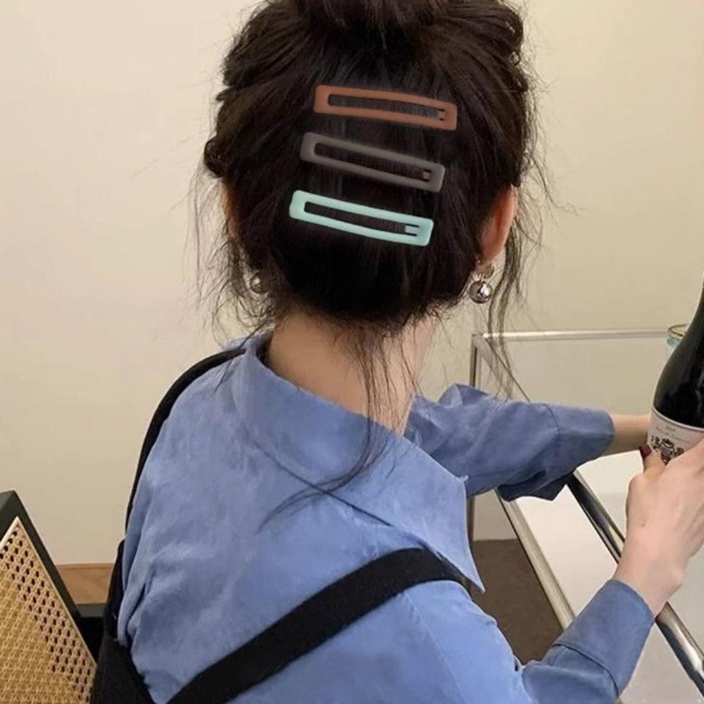 Korean Style Rectangle Hairpins Frosting Headwear High Quality Hair Clip