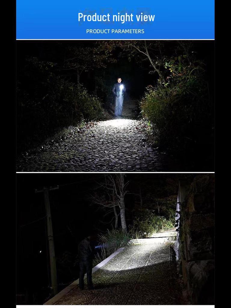 Rechargeable Solar Flashlight: Super Bright, Long Battery Life, Multi-Function Searchlight for Outdoor Emergency Use