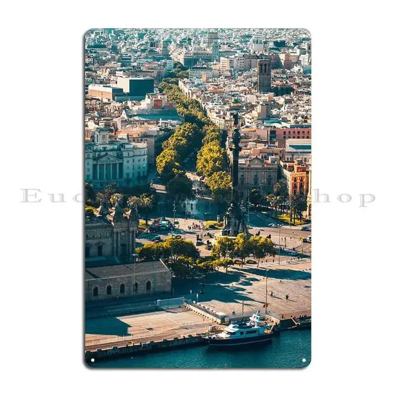 Barcelona Metal Plaque Wall Mural Garage Custom Printed Wall Decor Tin Sign Poster 20x30cm(7.8x11.8inch)