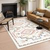 Black and White Area Carpet Living Room Bedroom Dining Table Home Office Mat Aztec Tribal Moroccan Non-Slip Large Washable Rug