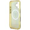 Guess IML Metal Glitter 4G Circle Triangle MagSafe case for iPhone 16 brown