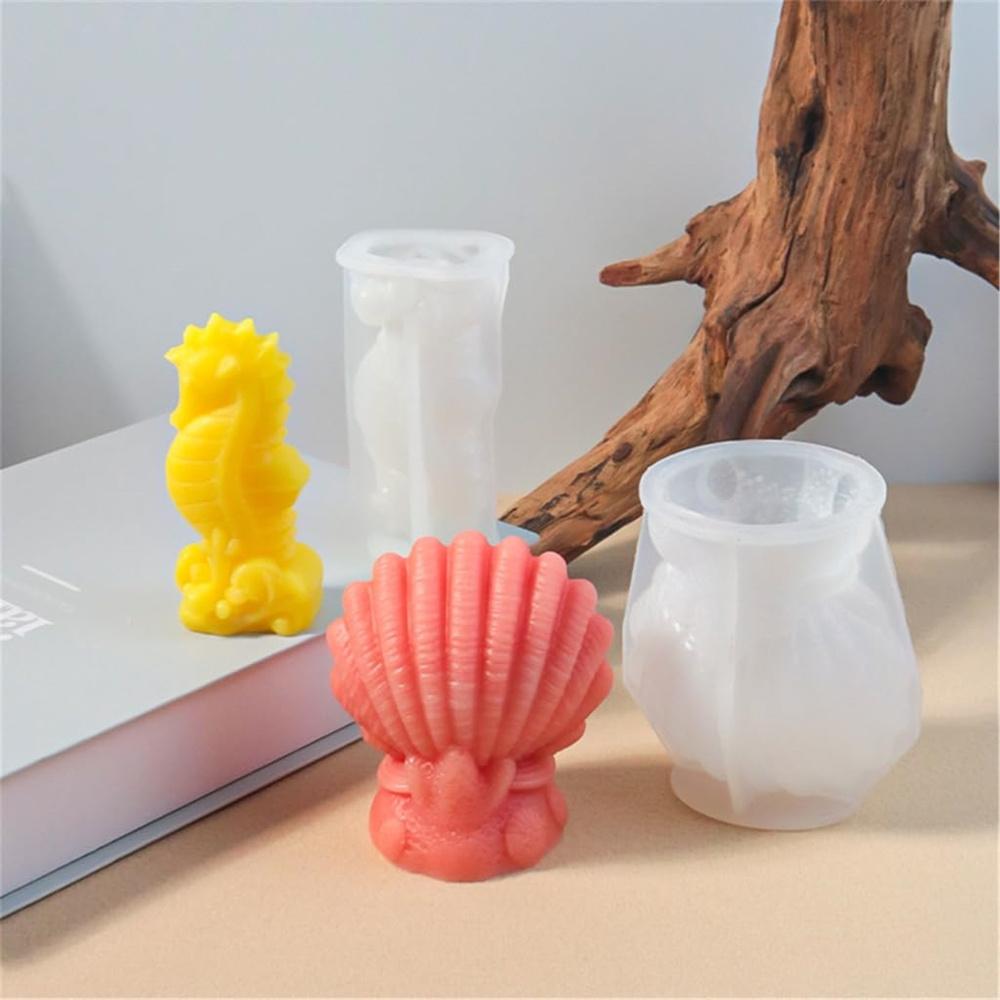 Candle Making Sea Animal Silicone Mold DIY Starfish Seashell Sea Seahorse Epoxy Resin Soap Wax Making Molds Home Decor Ornament