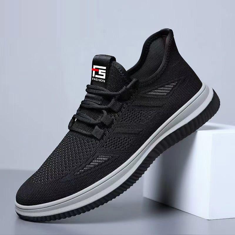 Flying Woven Shoes Men's New Casual Shoes Men's Spring and Summer Mesh Shoes Breathable Sports Shoes Versatile Shoes Trendy Walking Shoes
