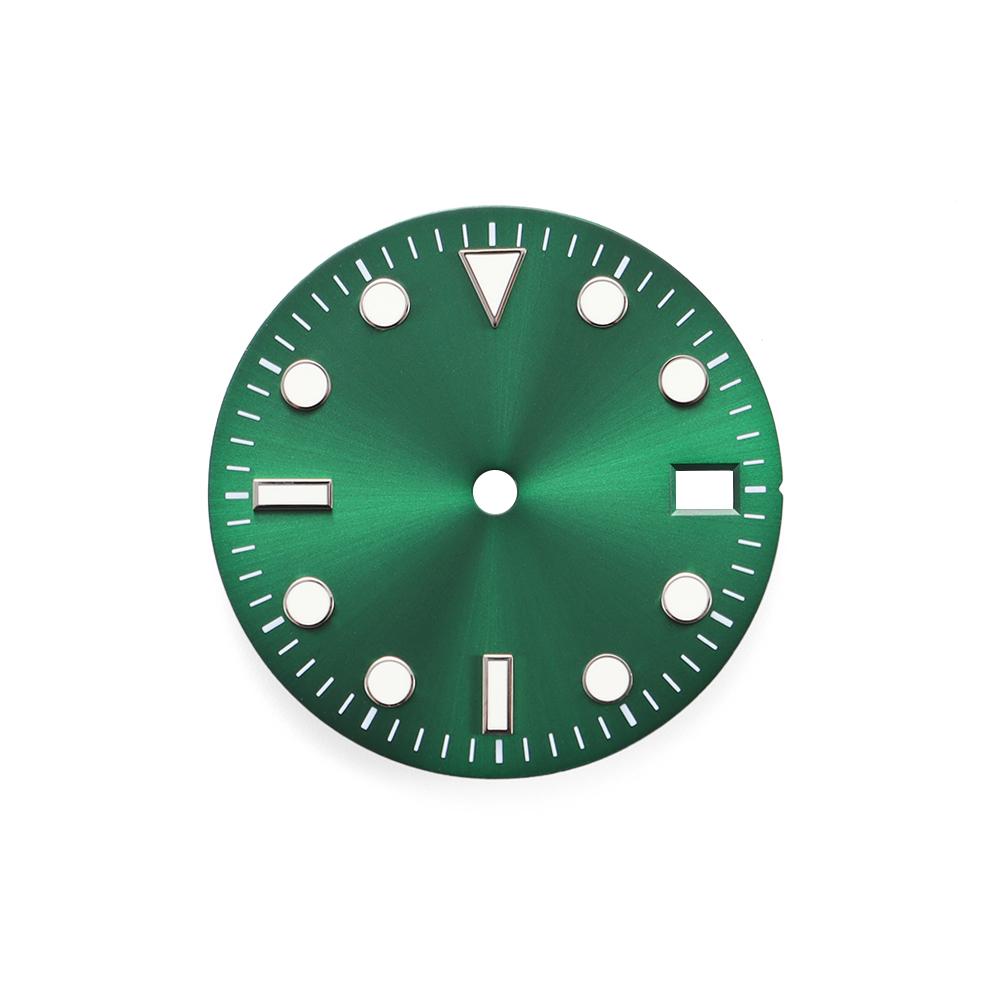 NH35 4R36 28,5 mm Grün Leuchtendes S Zifferblatt SUB Mariner Zifferblatt Geeignet für NH35 NH36 Uhrwerk Uhrenzubehör Zifferblattwerkzeuge