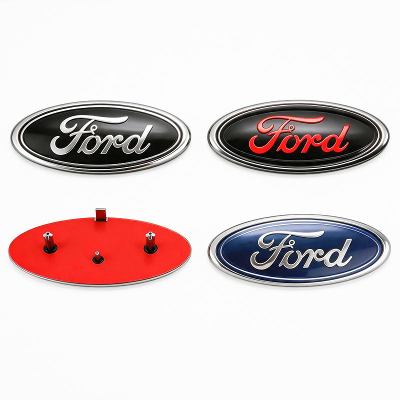 ABS 14.7x5.7cm Car Front Logo Hood Logo with Clutch Badge Sticker Ford MondeoFocus Fusion Fusion MK2 MK4 F150 F250 Badge Styling