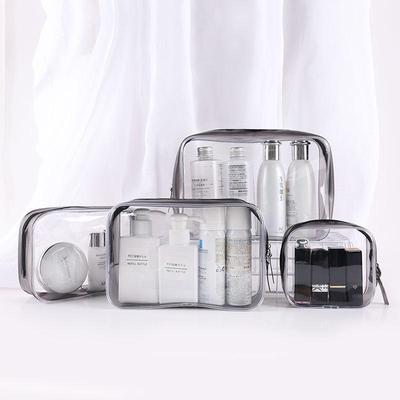 Transparent Waterproof PVC Makeup Bag - Portable, Multifunctional Travel Wash Storage with Zipper.