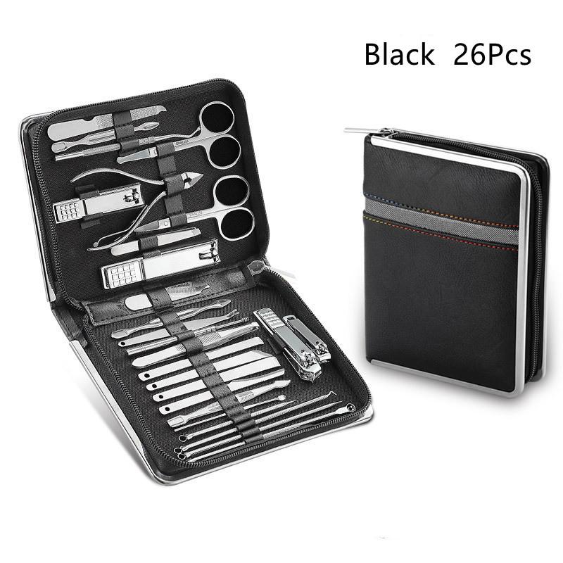 Manicure Set Stainless Steel Nail Clippers Cuticle Nipper Pedicure Care Tool Dead Skin Scissor Cleaning Grooming Nail Tools Kit