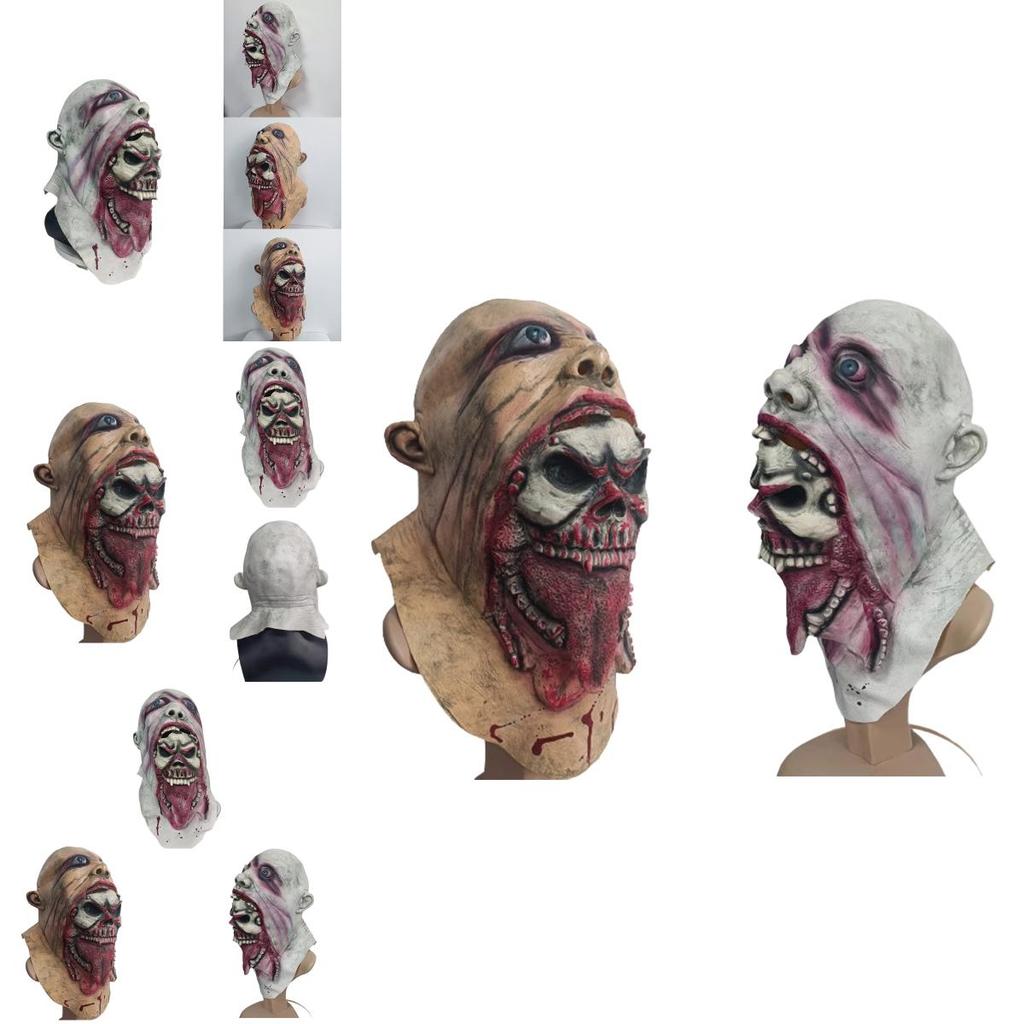 Scary Bloody Zombie Mask Melting Face Latex Costume Perfect For Halloween And Haunted Houses