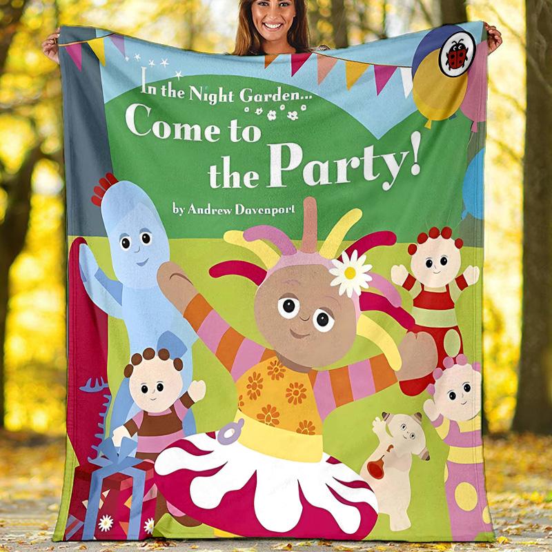 1pc In the Night Garden2 Theme Blanket - Digital Print, Polyester, Cozy for All Seasons, Perfect for Outdoor, Camping, and Travel