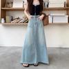 Retro Denim Mini Skirt Women's Spring Large Size Long A- Line Loose Slimming Bodycon Skirt