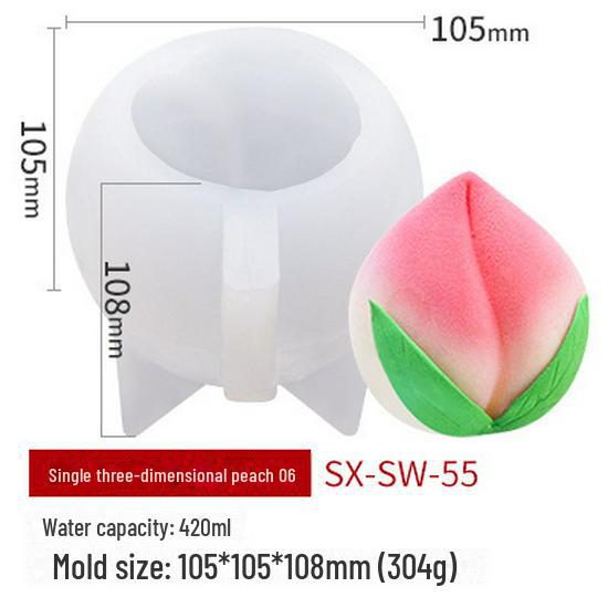 Sanxin-Pfirsich-Silikonform für selbstgemachtes Gelee, Schüsseln, Kuchen und Mousse.