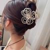 Elegant Grain-like Beads Hair Claw Sweet Handmade Beads Hairgrips Pearls Flower Shark Clip  Women