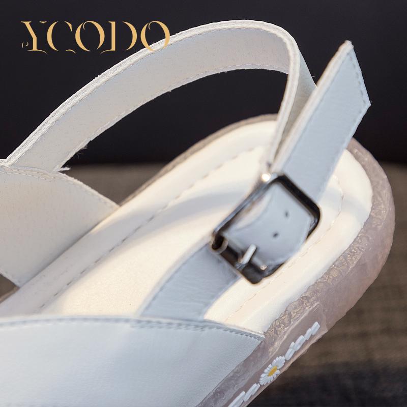 Women's Summer Natural Leather Fabric Non-slip Soles Fashion Comfortable Sandals