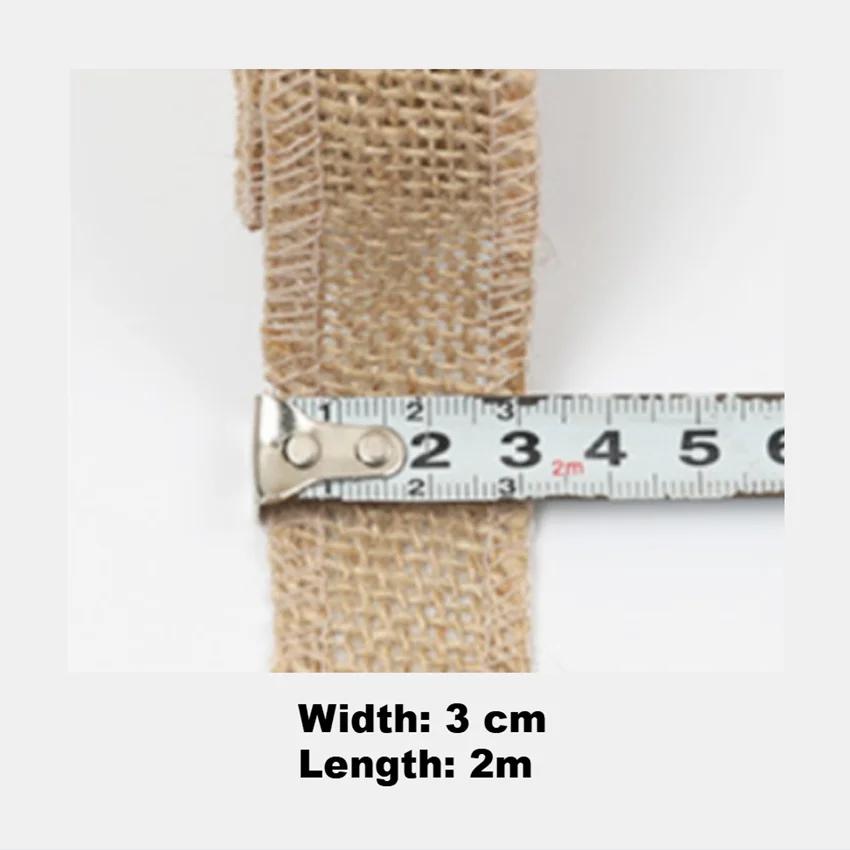 

2M Натуральная джутовая ткань Мешковина Рукоделие Поделки Пеньковая лента Рождество Дом Шитье DIY 3/4/5/6/8/10мм Упаковка Свадебное украшение