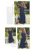 European & American Summer Polka Dot Mid-length Retro Dress with Tie-Up Pleated Short Sleeves