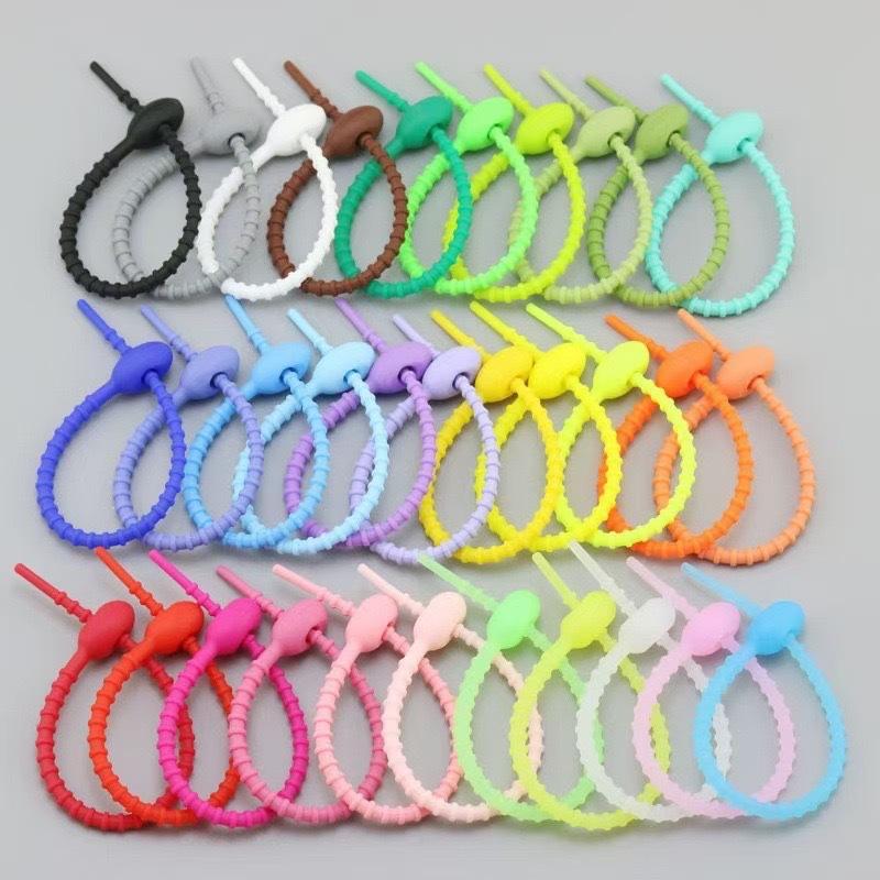 20 Stück Silikon-Kabelbinder Wiederverwendbar Mehrfarbig Fischgräten-Kabelbinder Kabel-Organizer Kabelmanagement-Bänder