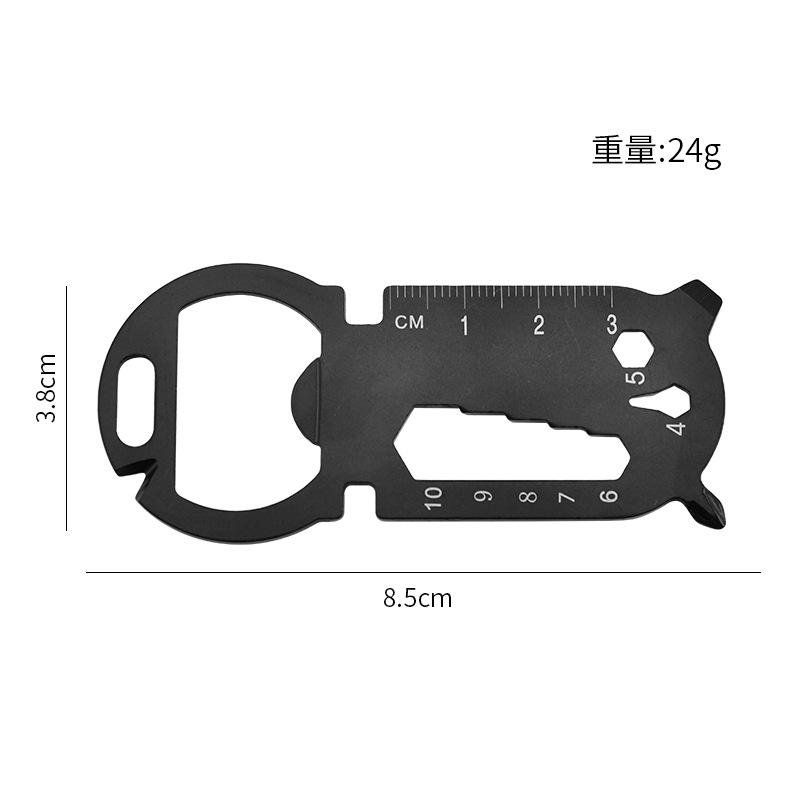 SS muntifunction mini EDC tools card beer openners knife key chain ruler screwdriver wrench Cross batch for M2-M6 portable outdo